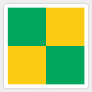 Norwich City Green and Yellow Checkered Fan Flag Sticker